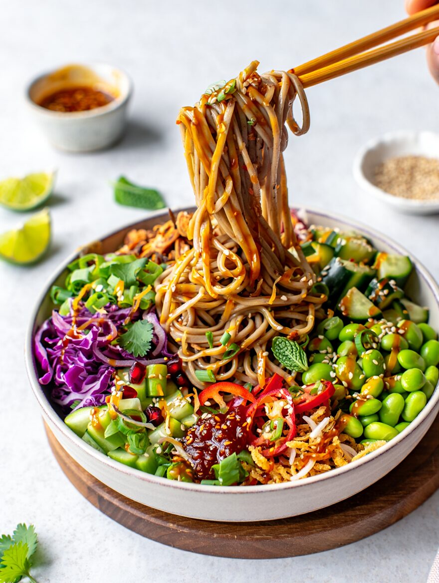 Cold Soba Noodle Salad with Edamame