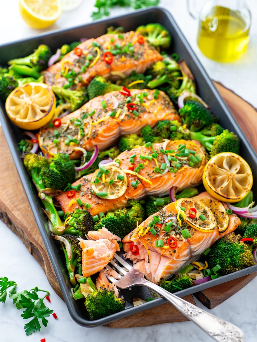 Baked Salmon with Broccoli