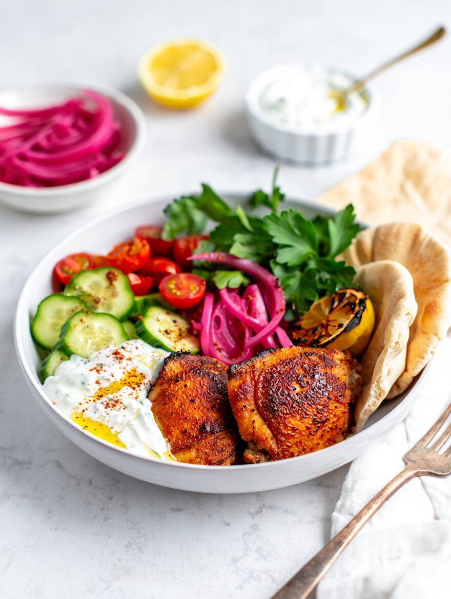 Shawarma Spiced Roasted Chicken Thighs
