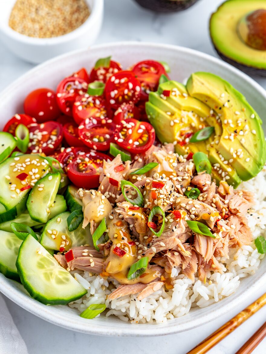 Avocado and Tuna Rice Bowls