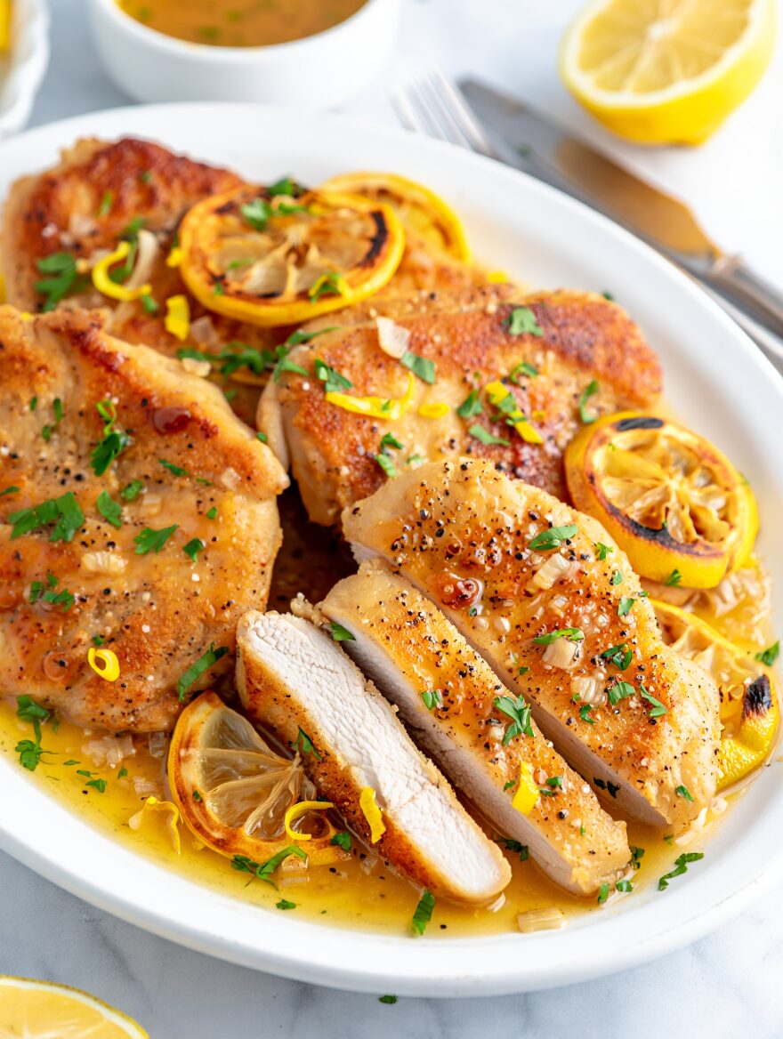 Lemon Garlic Chicken Cutlets