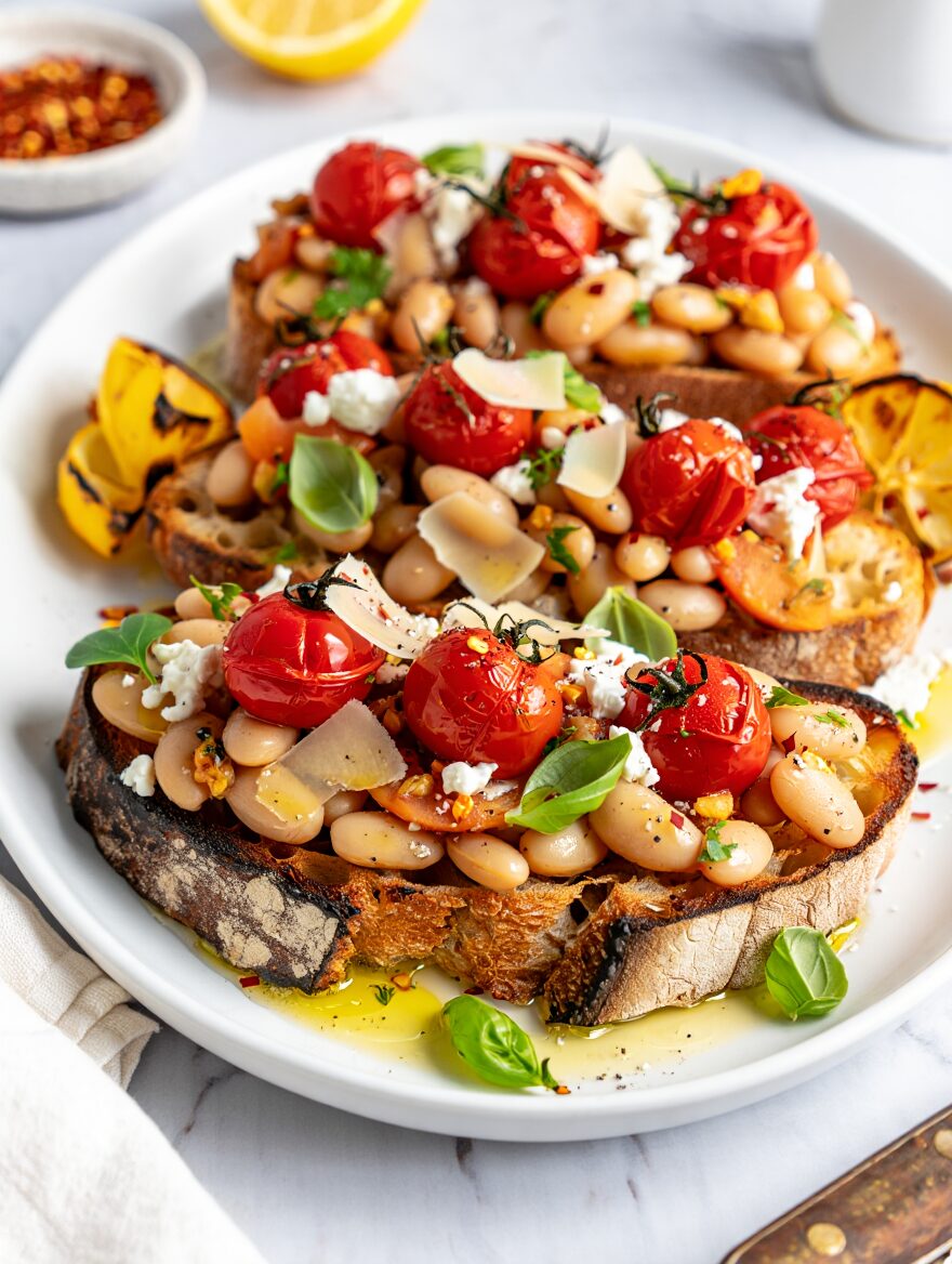 Butter Bean and Tomato Toast
