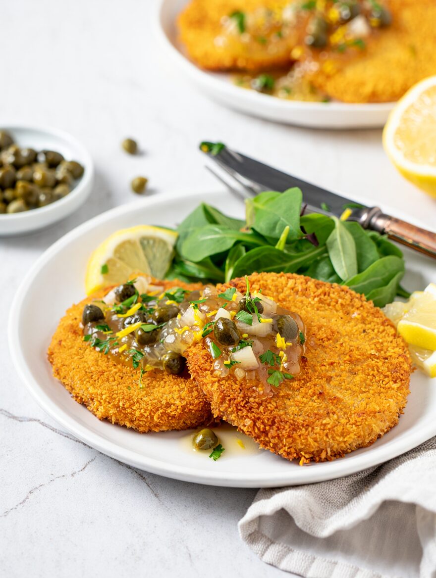Celery Root Schnitzel with Lemon Caper Sauce