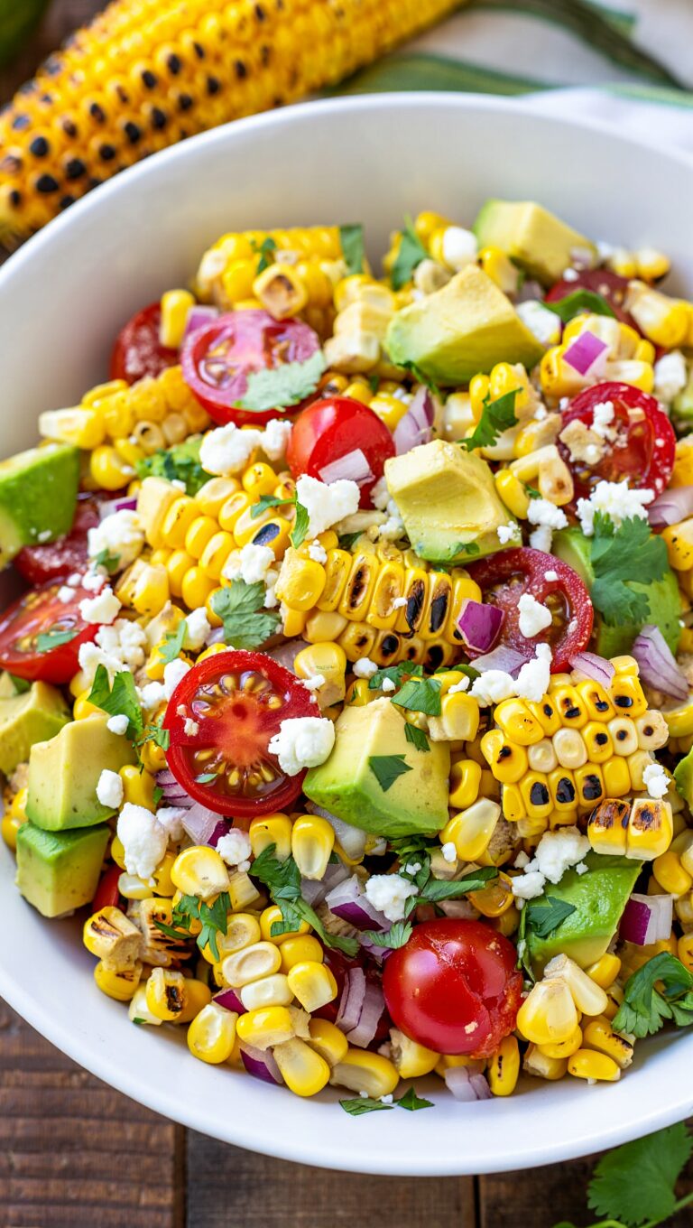Grilled Corn and Avocado Salad with Lime Dressing