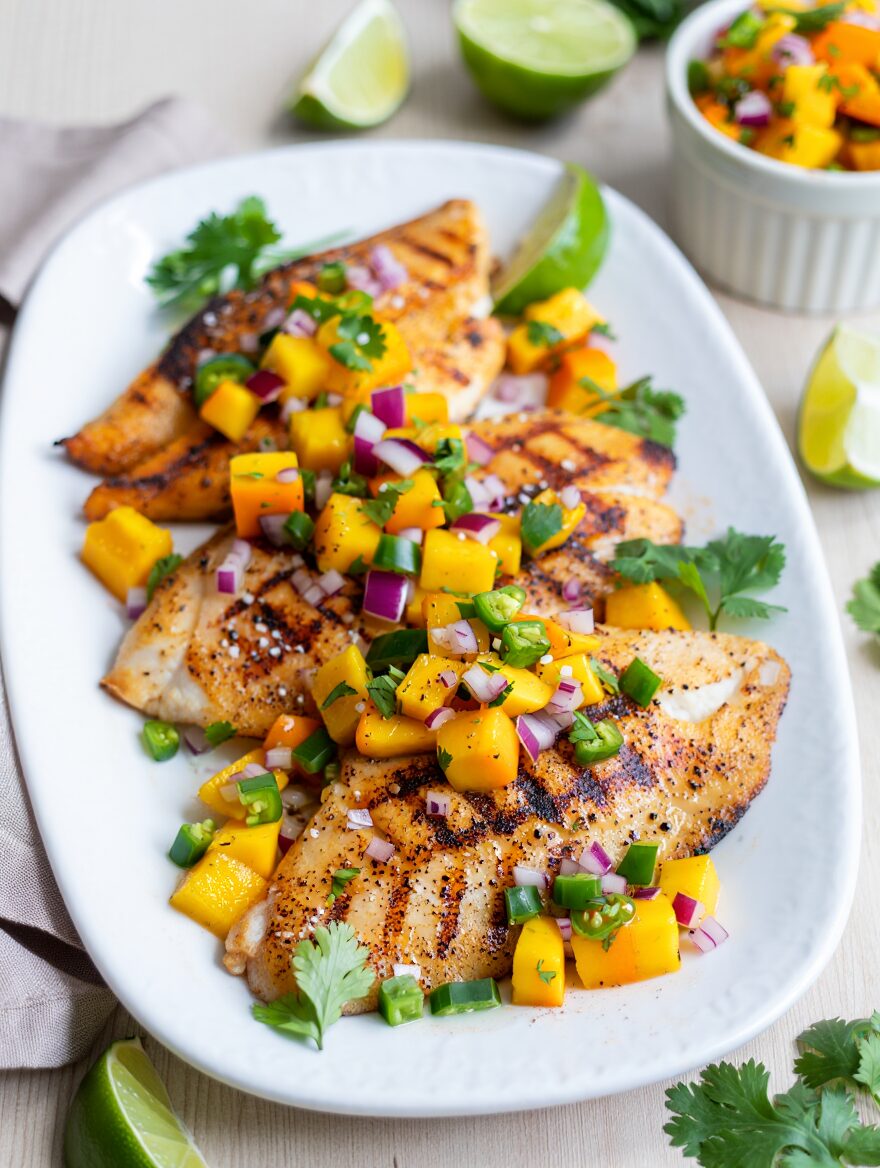 Grilled Tilapia with Mango Salsa