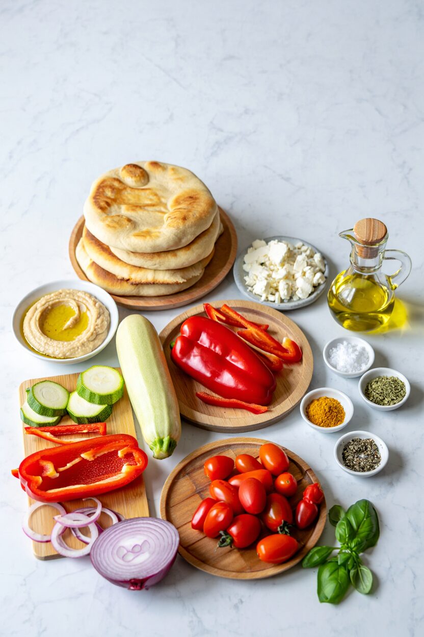 Grilled Veggie and Hummus Flatbreads
