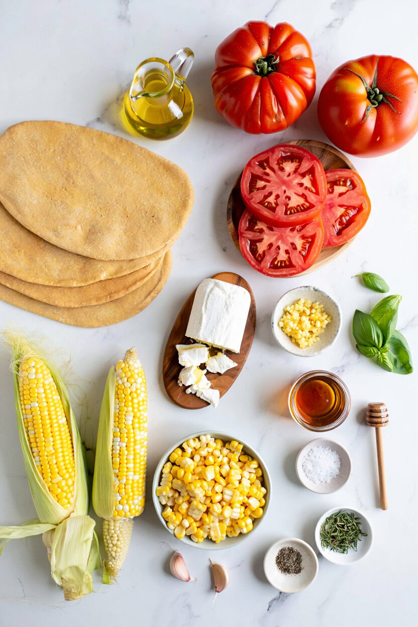 Tomato, Corn, and Goat Cheese Flatbread