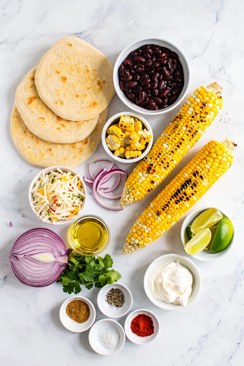 Grilled Corn and Black Bean Flatbread