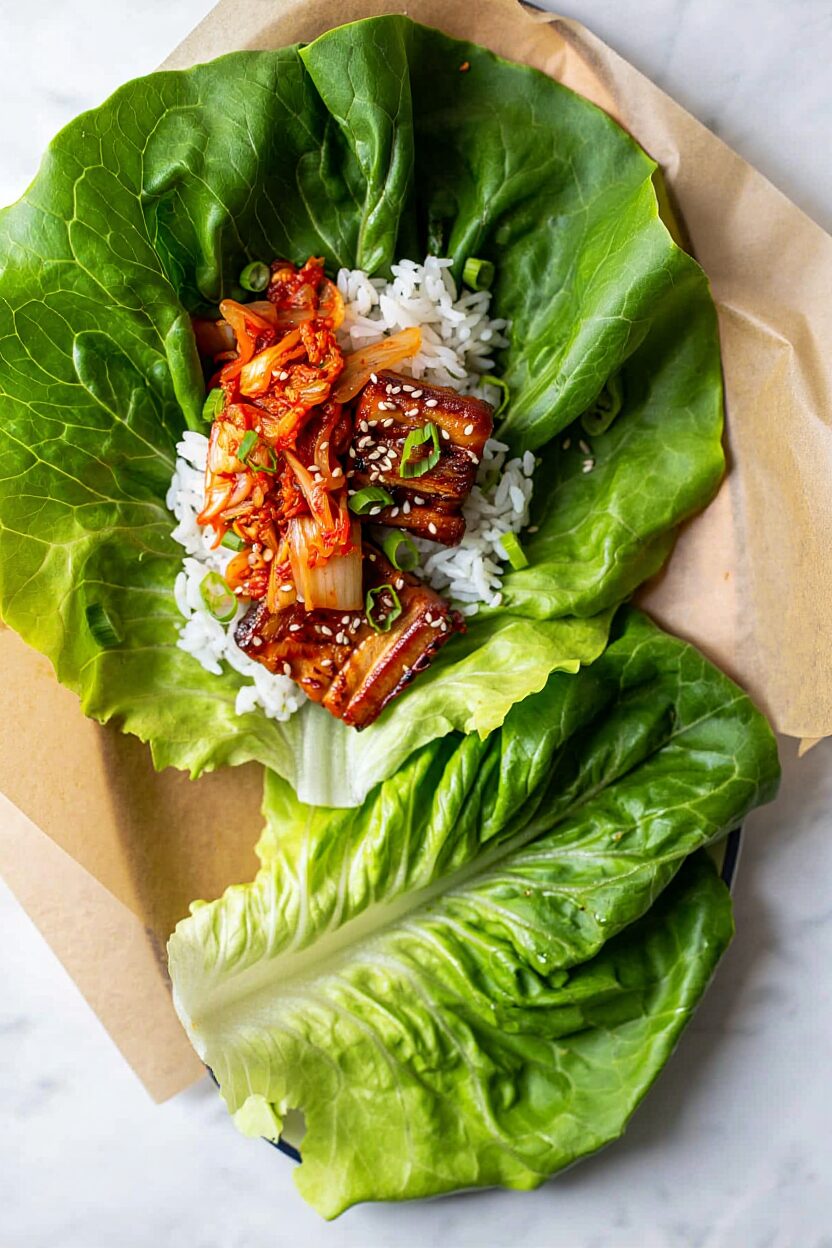Kimchi and Pork Belly Wraps