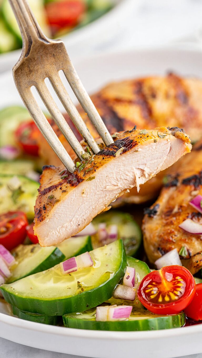 Grilled Lemon Herb Chicken with Cucumber Salad