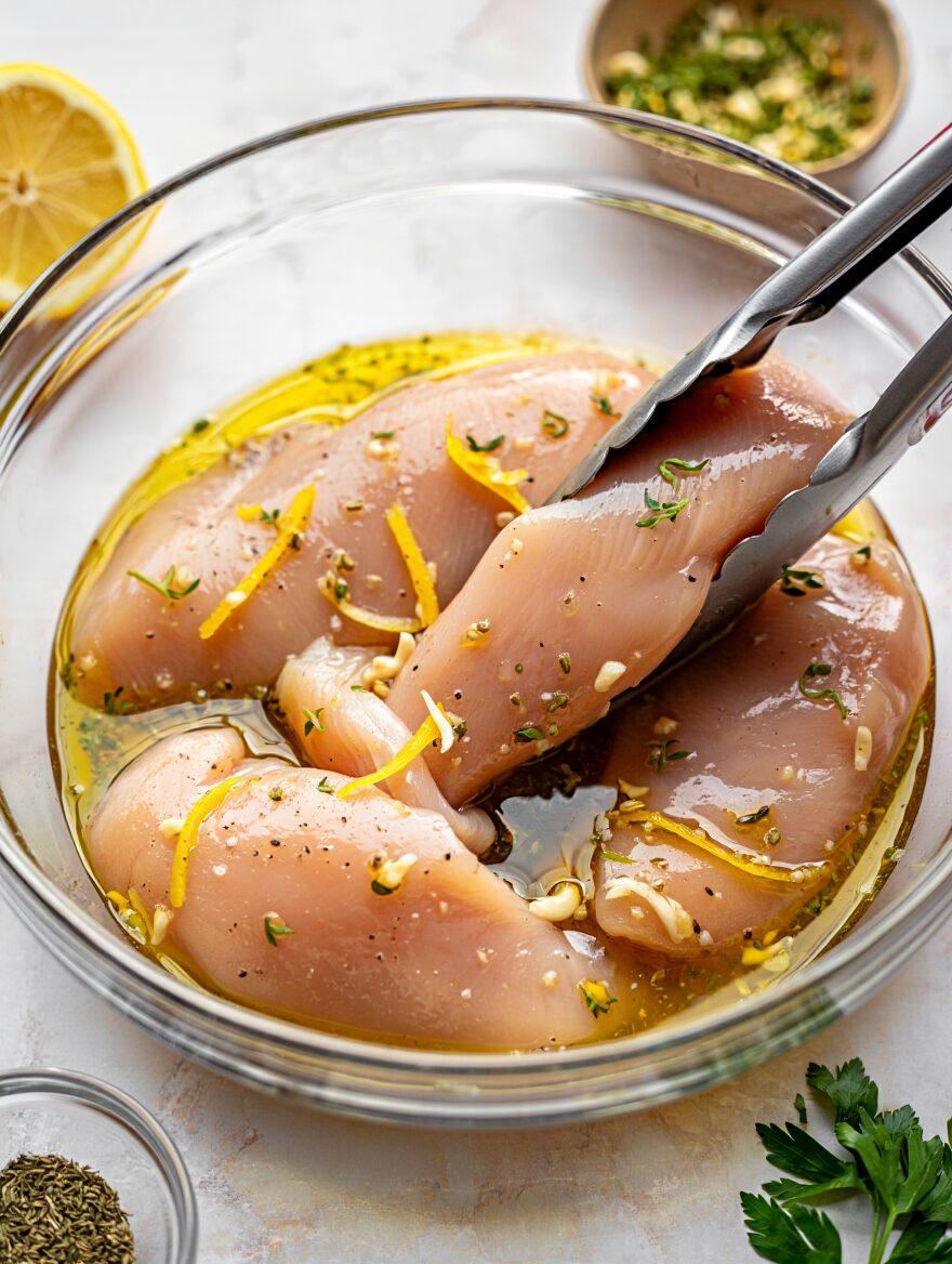 Lemon Herb Baked Chicken Breast with Asparagus