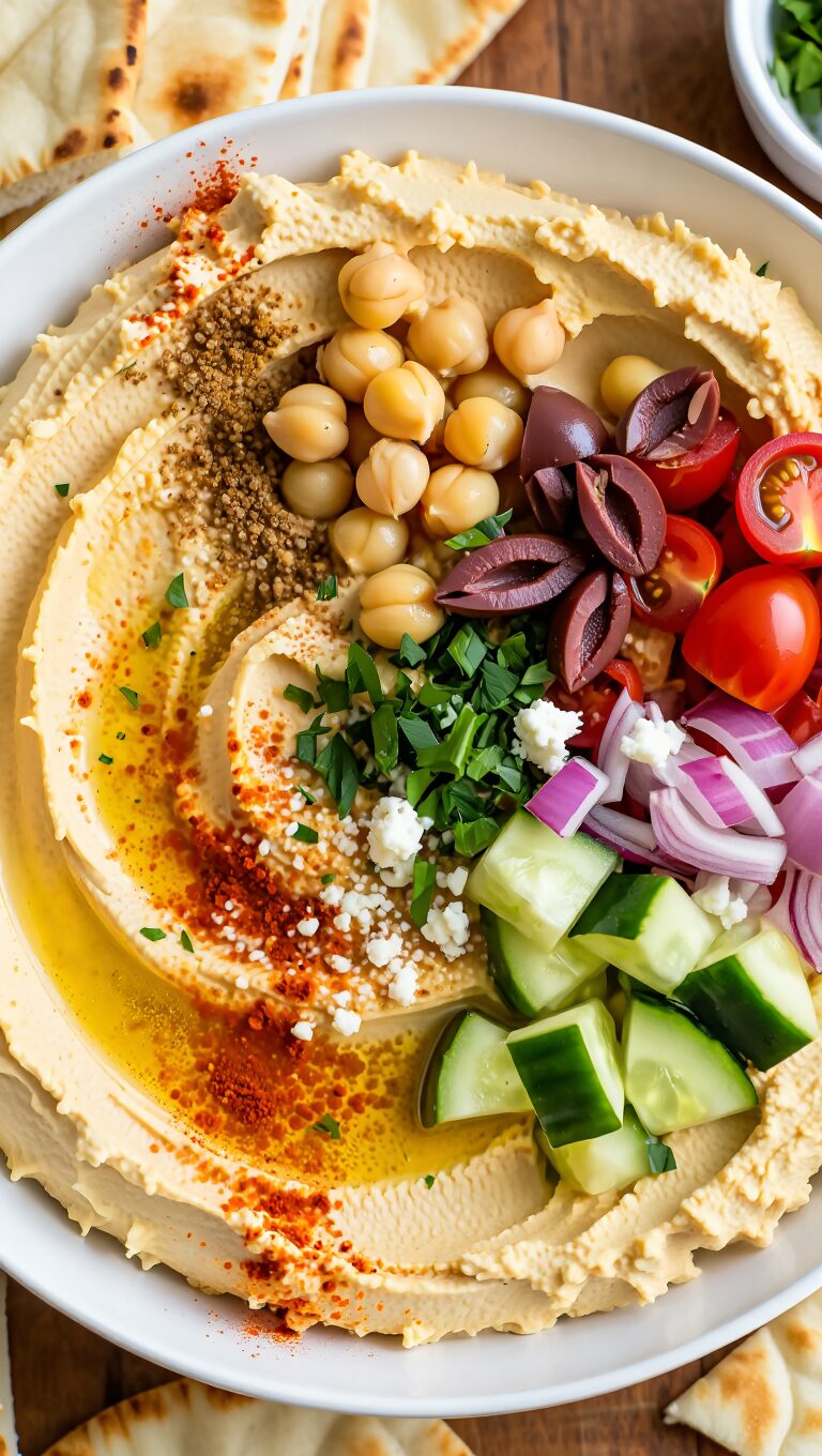 Loaded Hummus Bowl with Pita