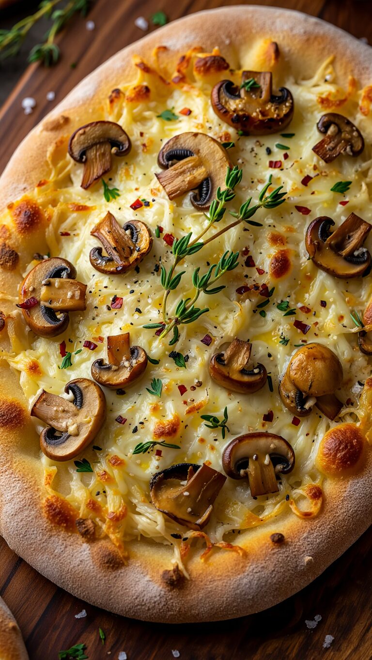Mushroom, Thyme, and Fontina Flatbread