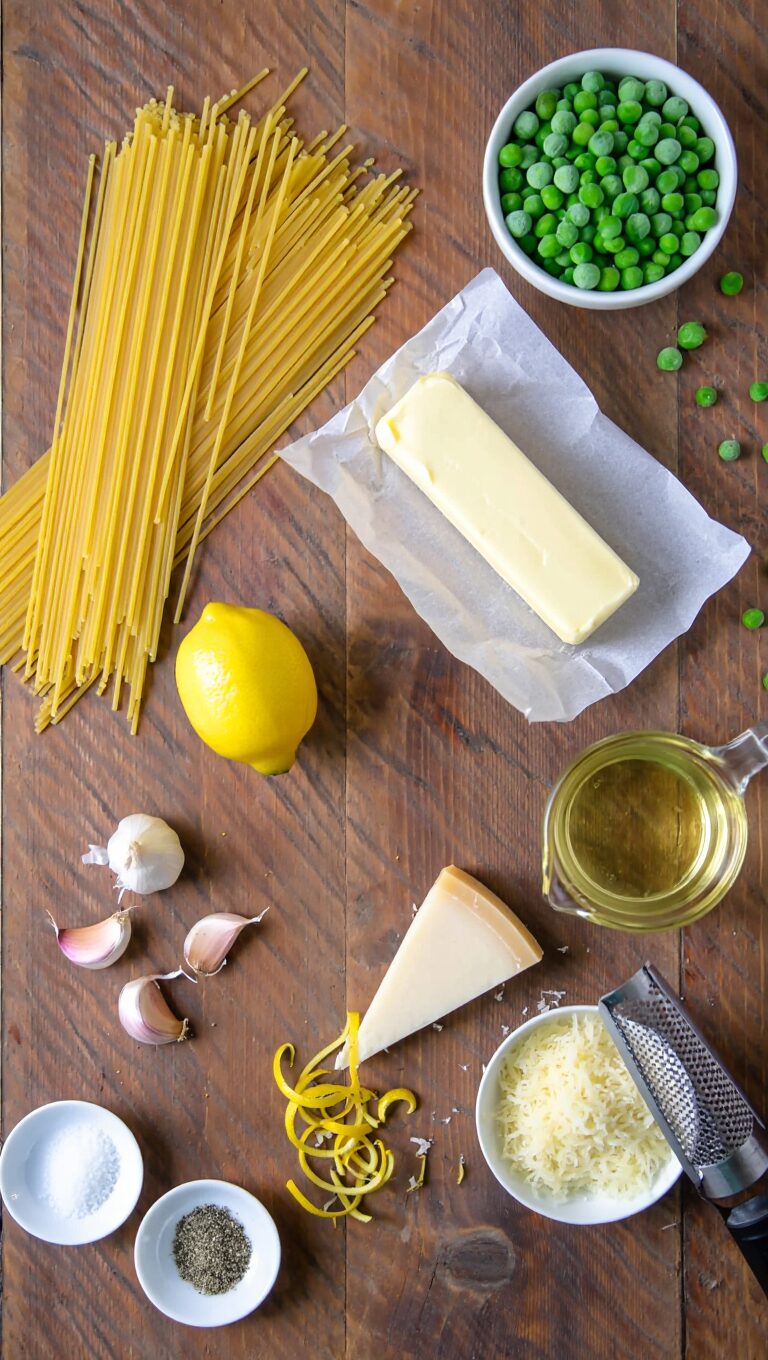 Pasta with Butter, Garlic, and Peas