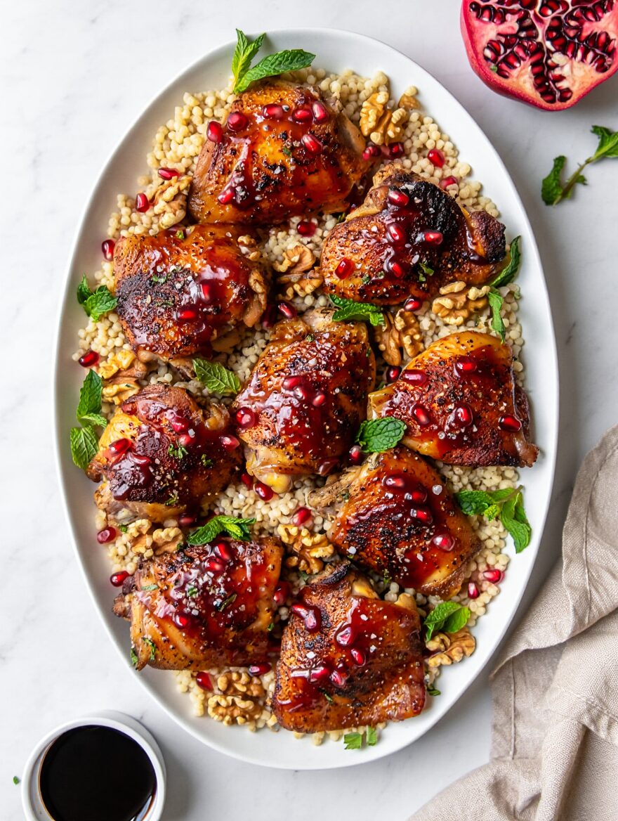 Pomegranate Molasses Glazed Roasted Chicken
