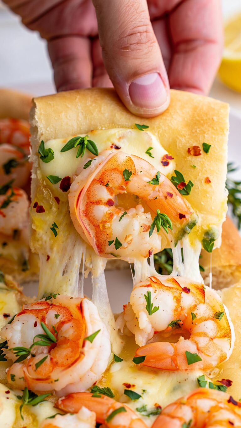 Prawn and Garlic Herb Flatbread
