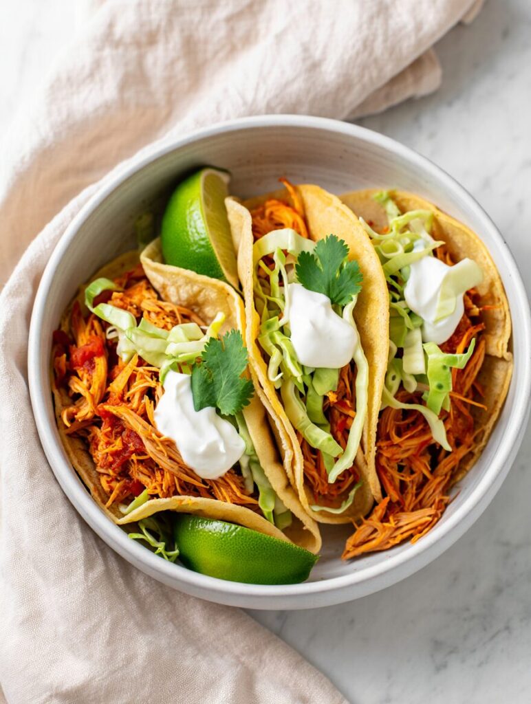 Slow Cooker Pulled Chicken Tacos