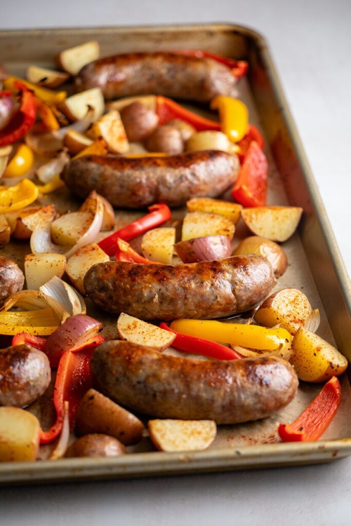 Sheet Pan Sausages and Vegetables