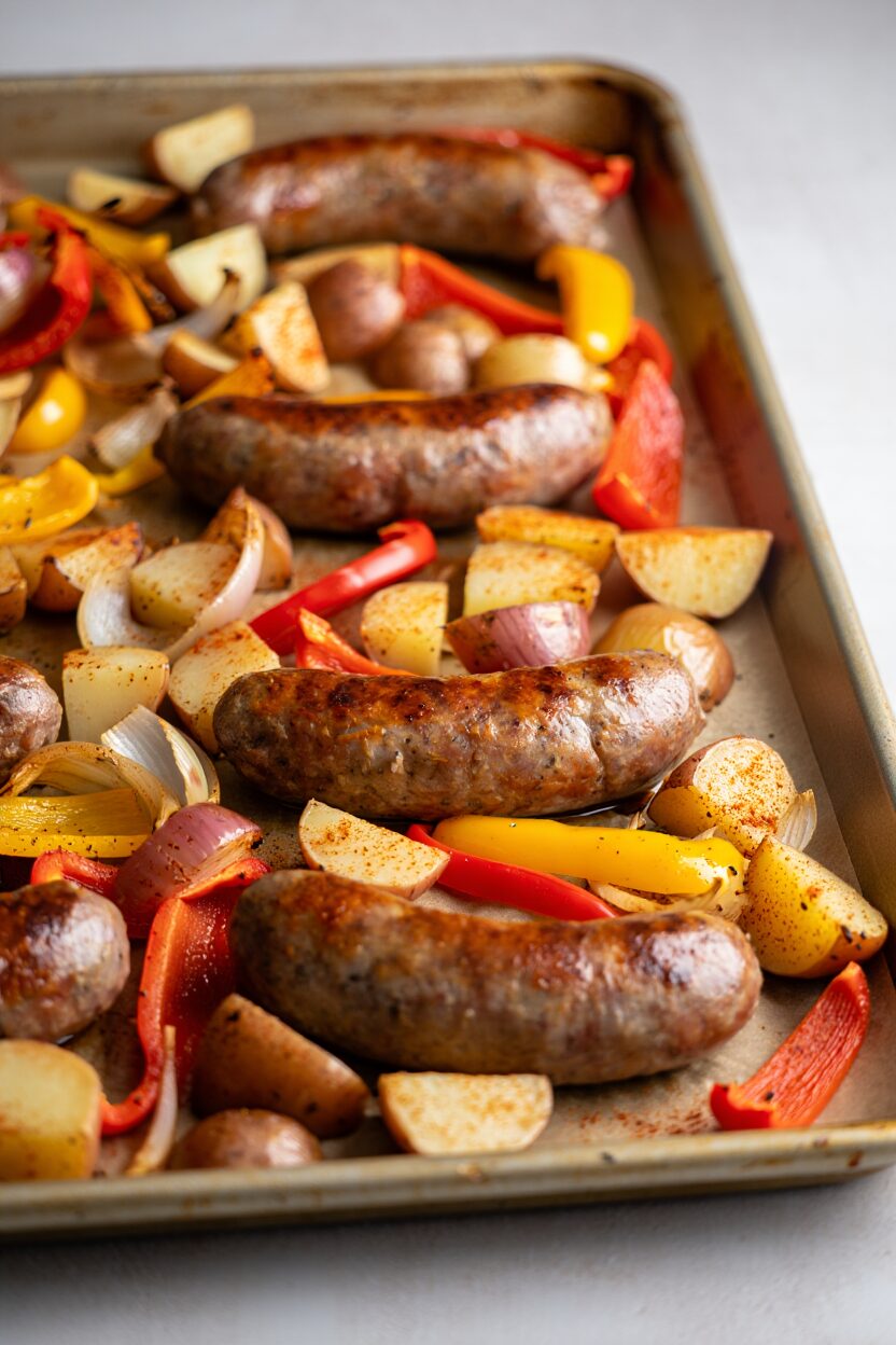 Sheet Pan Sausages and Vegetables
