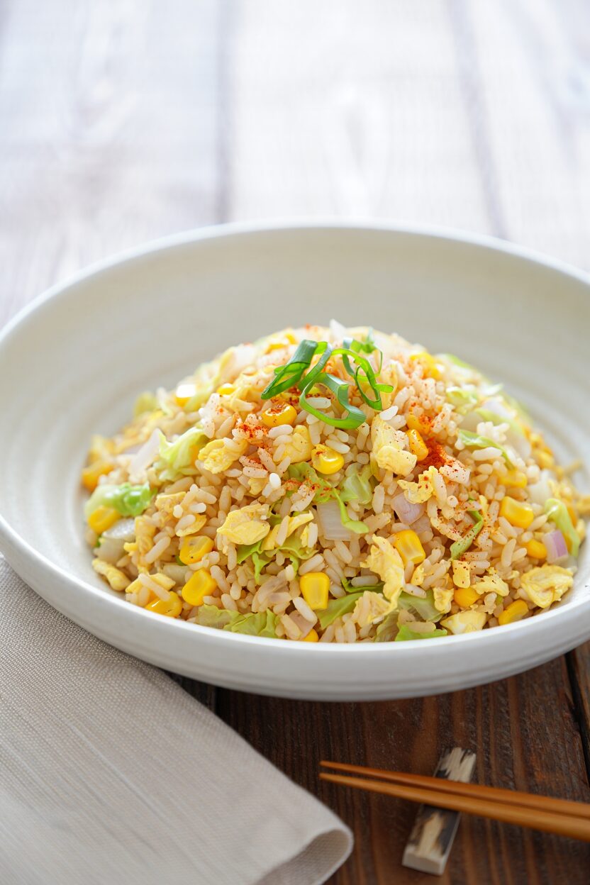 Egg Fried Rice with Cabbage