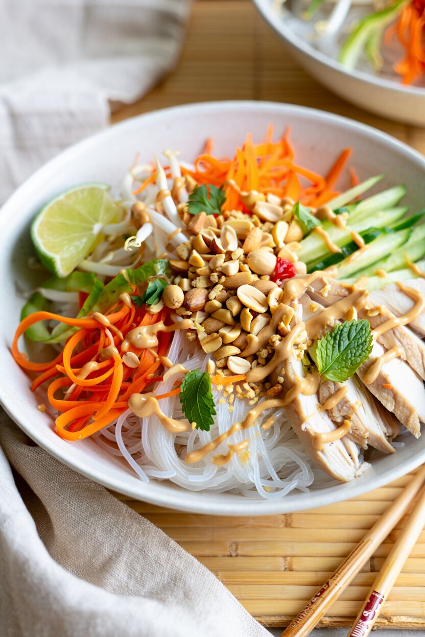 Cold Poached Chicken and Vermicelli Bowl