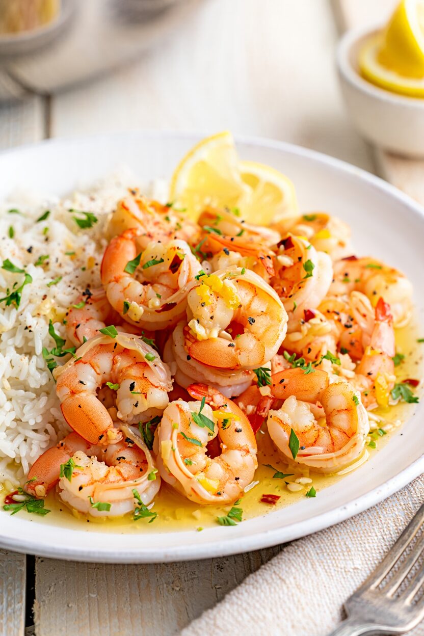 Garlic Butter Shrimp with Rice
