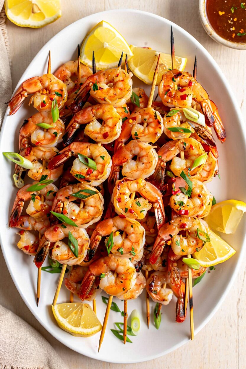 Honey Garlic Grilled Shrimp Skewers