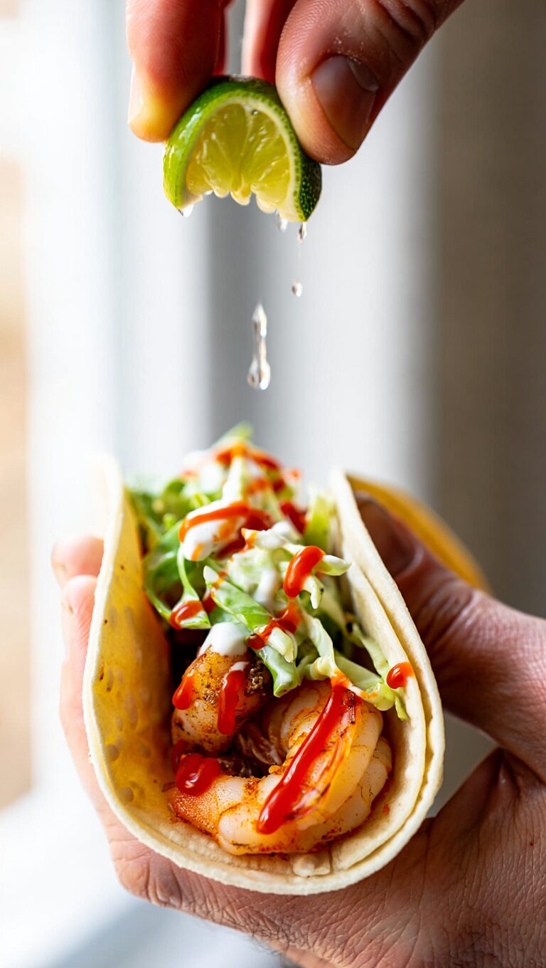 Shrimp Tacos with Cabbage Slaw