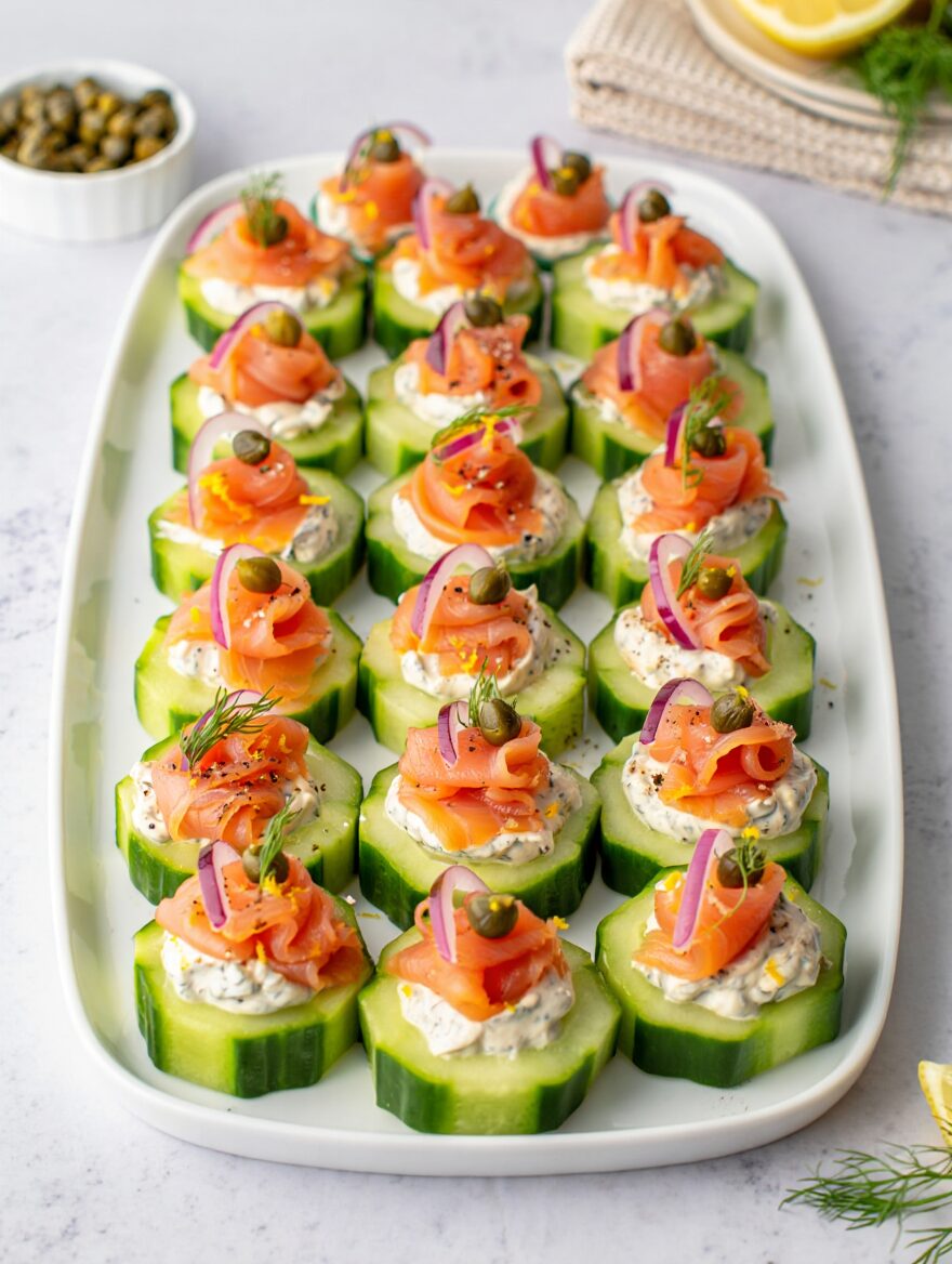 Smoked Salmon Cucumber Bites