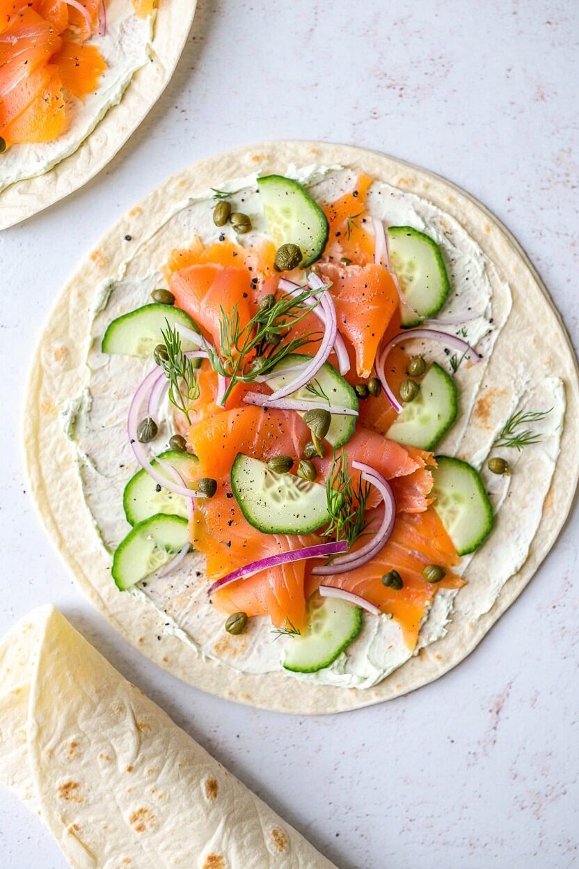 Smoked Salmon and Cream Cheese Wraps