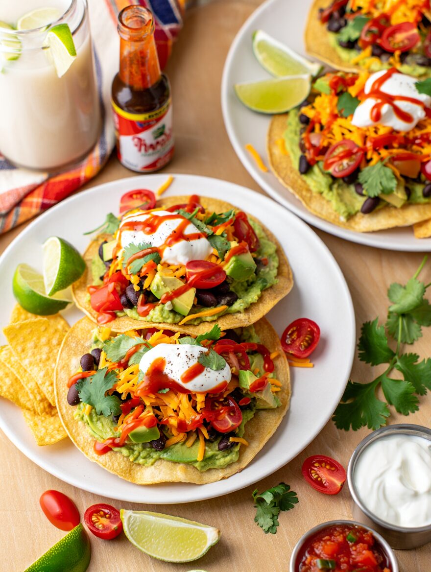Avocado and Black Bean Tostada Stacks