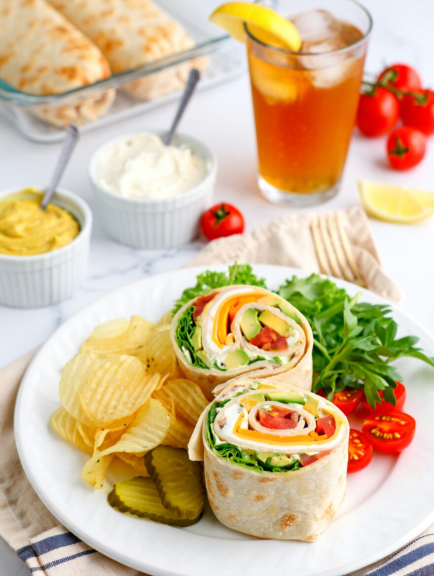 Deli Turkey and Avocado Club Wraps