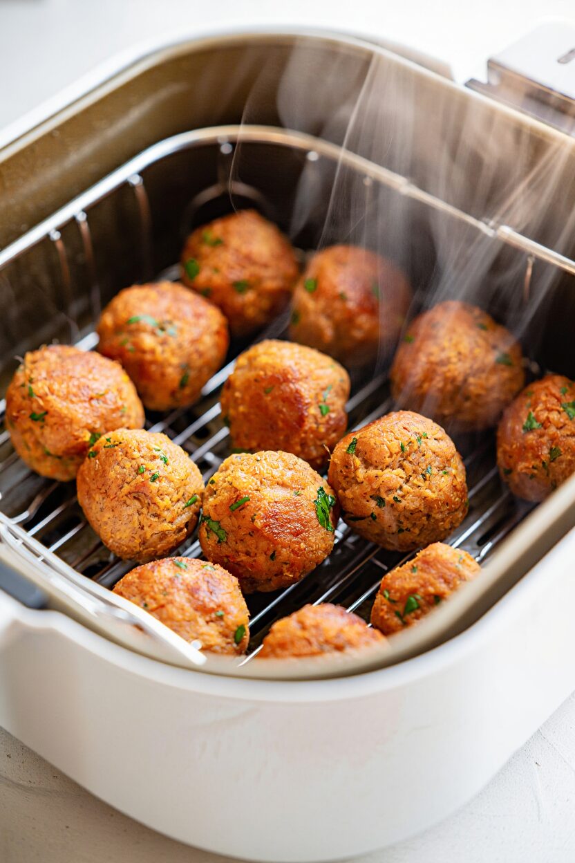 Air Fryer Turkey Meatballs with Marinara