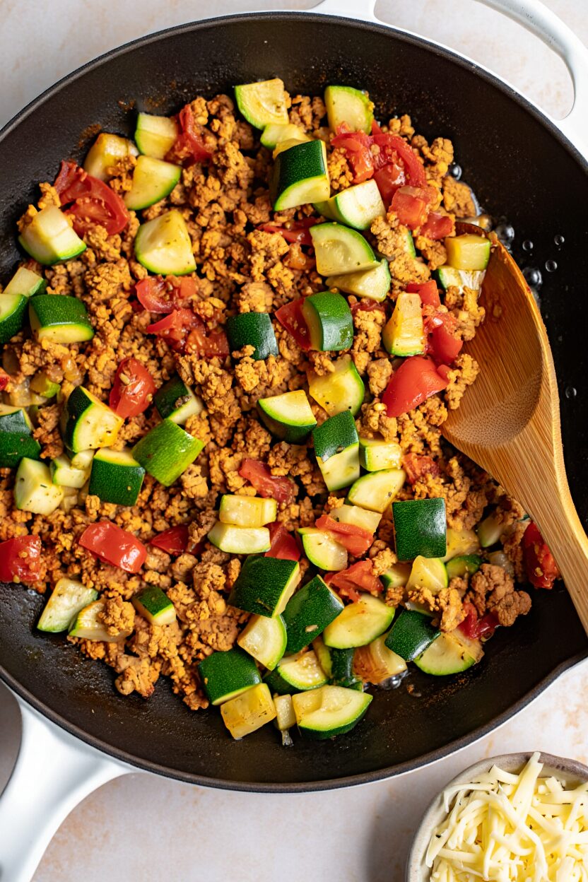 Skillet Ground Turkey and Zucchini