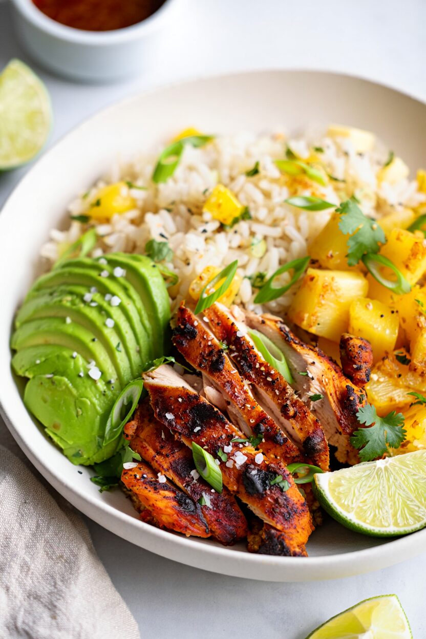 Jerk Chicken Bowls with Pineapple Rice