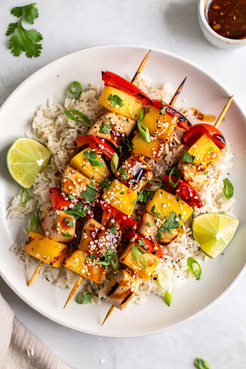 Tropical Chicken and Pineapple Skewers