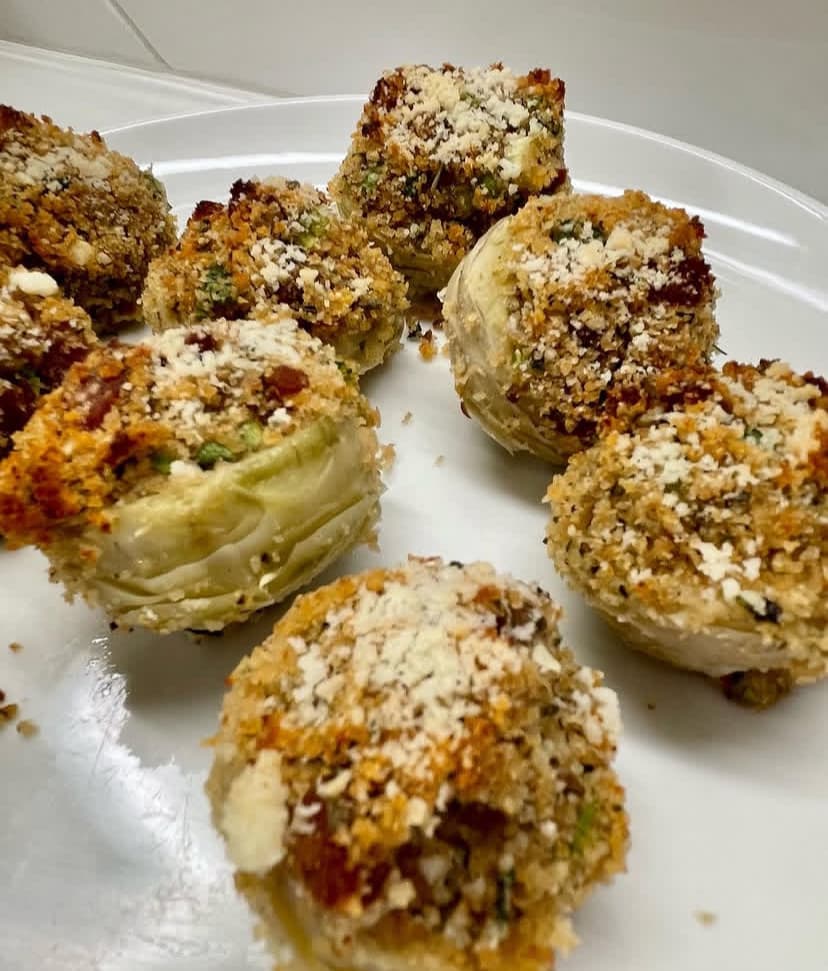Stuffed Artichokes with Herbed Breadcrumbs and Parmesan