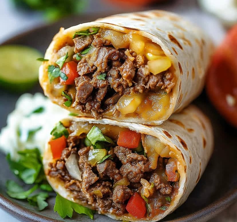 Spicy Beef and Cheddar Wrap