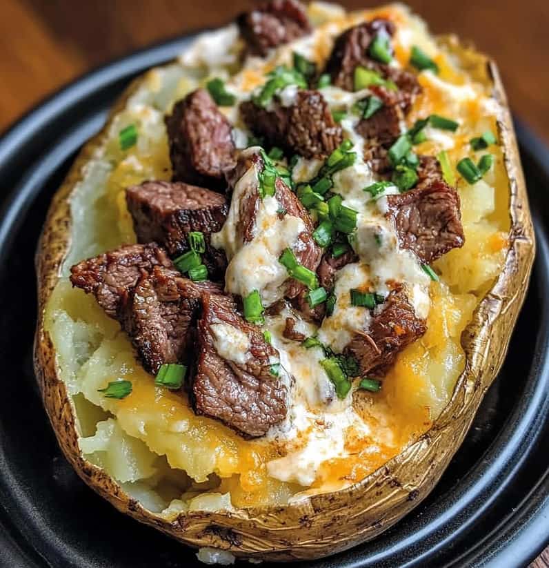 Loaded Baked Potatoes with Beef